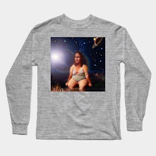 Mona Lisa in the galaxy far far away Long Sleeve T-Shirt